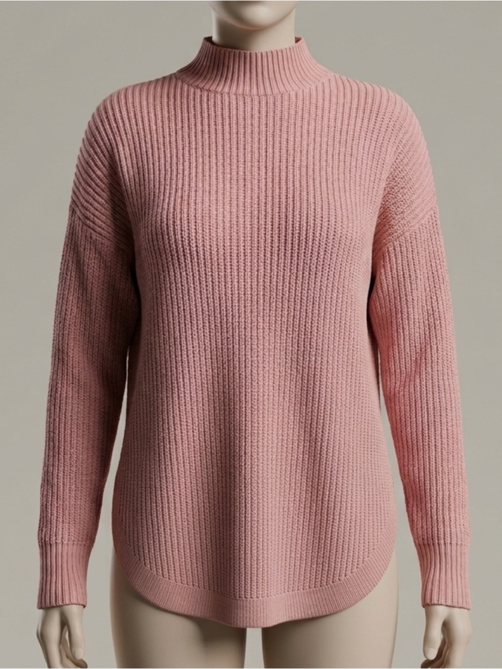 89th & Madison Dusty Pink Mock Neck Knit Sweater